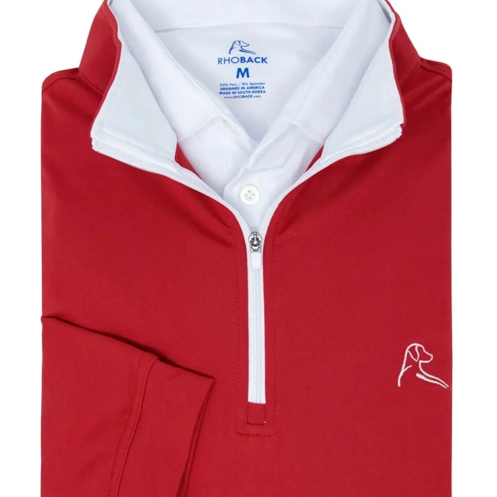 Rhoback The Cardinal Mens Performance Quarter Zip Q-Zips Pullover Sz Large New